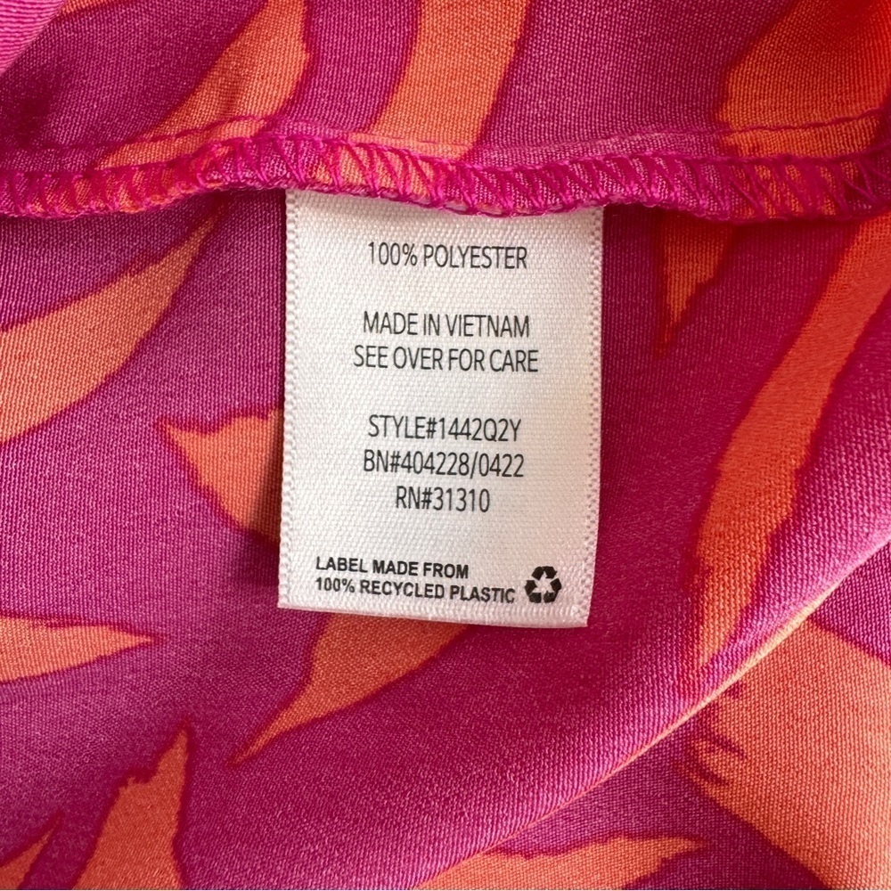 Fortune + Ivy Bright Pink Orange Sleeveless Faux Wrap Women Size M Knee Length - Picture 13 of 14